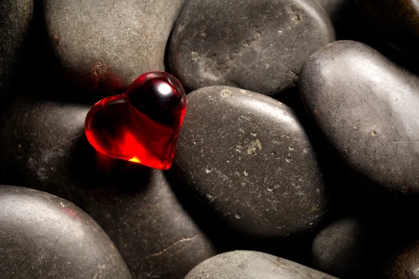 Lysande rött hjärta — Stockfoto