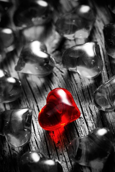 Lysande rött hjärta — Stockfoto