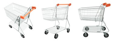 Set of trolley from the supermarket. clipart