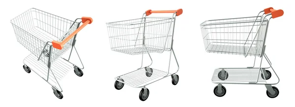 Set Trolley Koffer van de supermarkt. — Stockfoto