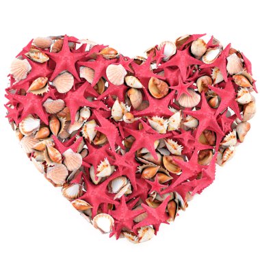 Heart made of sea shells. clipart