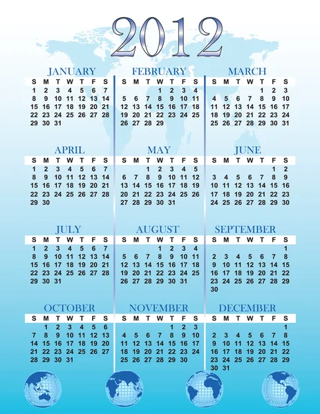 2012 kalendarz globalny — Zdjęcie stockowe
