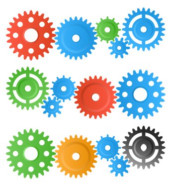 Colourful gear wheels clipart