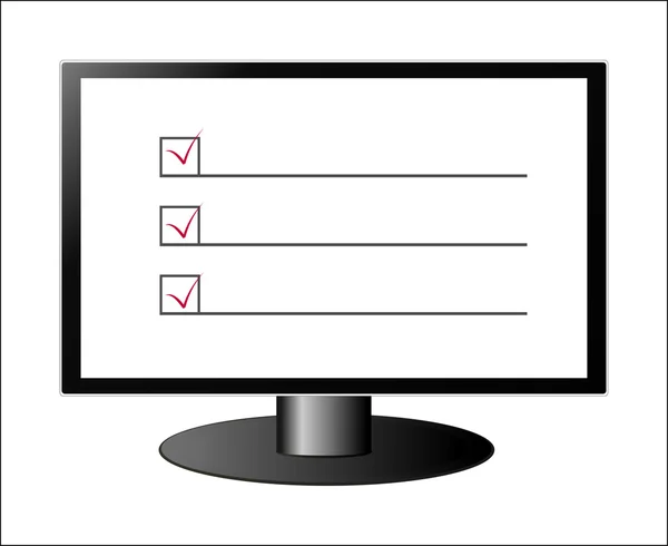 Monitora schermo con check-list — Foto Stock