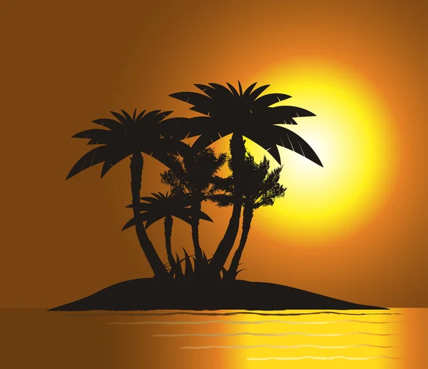 Ηλιοβασίλεμα στο νησί — Φωτογραφία Αρχείου