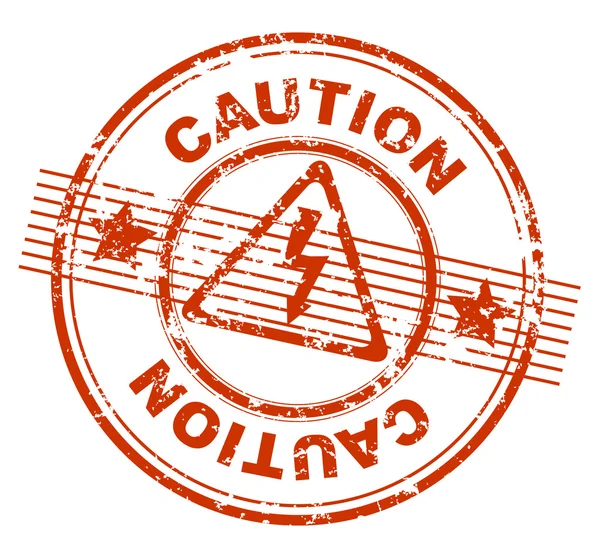 stock image Stamp with the text caution