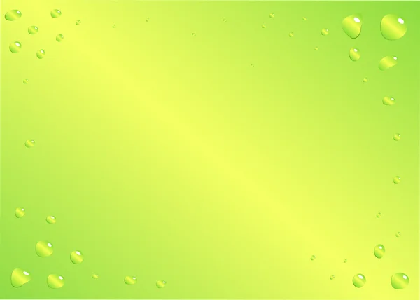 Gotas de agua sobre fondo verde — Foto de Stock