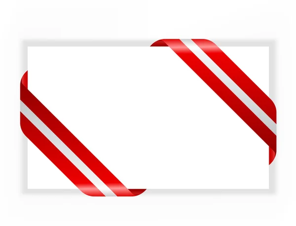 아름 다운 붉은 색과 실버 리본 카드, — 스톡 사진