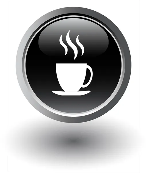 Черный чай значок - веб-кнопка — стоковое фото