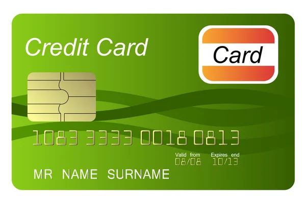 Tarjeta de crédito verde — Foto de Stock