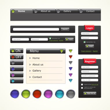 Web tasarım öğeleri vektör