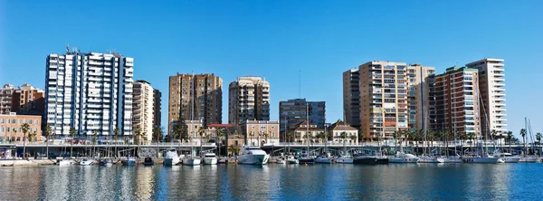 Malaga Harbour and City - Spain — Stock Photo, Image