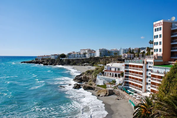 Nerja Beach and City - Spain Royalty Free Stock Images