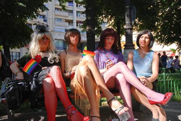 Парад участников на гей-параде — стоковое фото