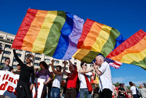 Uczestnicy parady w paradzie gejów fest Zdjęcia Stockowe bez tantiem