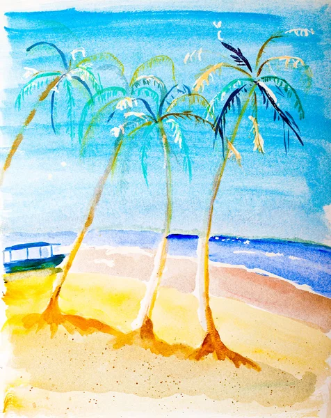 Strandparadies Gemälde von Kai Orkan — Stockfoto