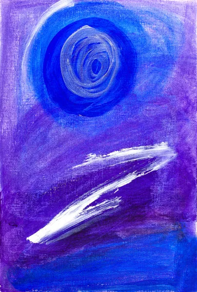 Abstrakt målning i blå och lila — Stockfoto