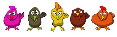 Ugly bird cartoons computer art clipart