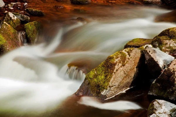 stock image Flowing river blurred through rocks