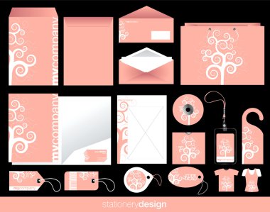 Stationery set design clipart