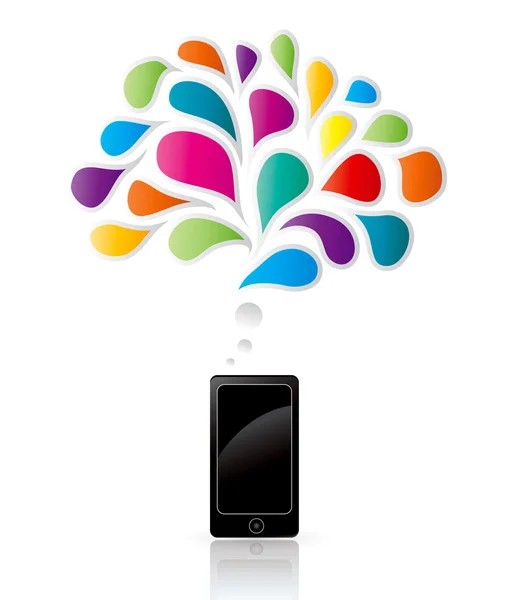 Massez les nuages avec votre téléphone portable — Image vectorielle