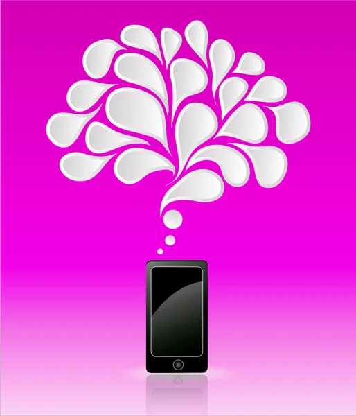 Massage clouds with cell phone — Stock Photo, Image