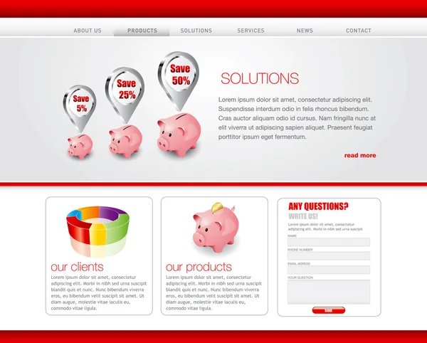 Business website sjabloon — Stockvector