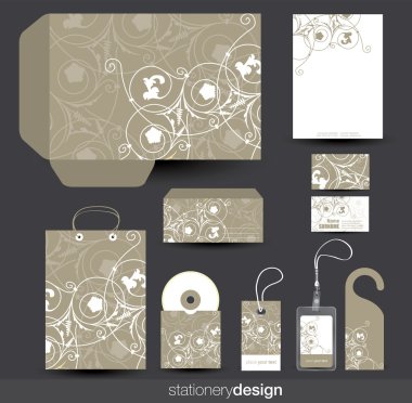 Stationery template design clipart