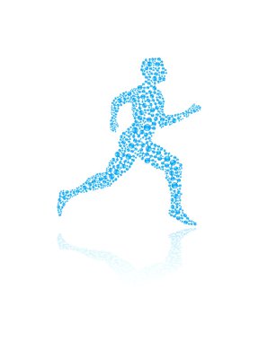 Jogging human silhouette clipart
