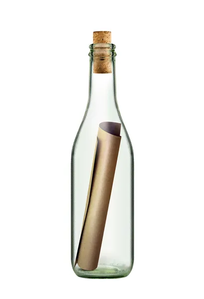 Scroll message in bottle — Stock Photo, Image