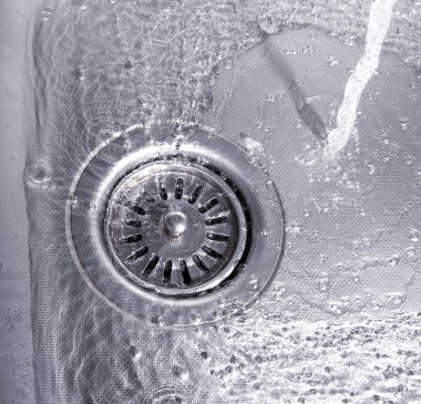 Kitchen sink with water drops clipart