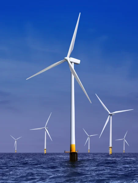 Ветряные турбины, генерирующие электричество — стоковое фото