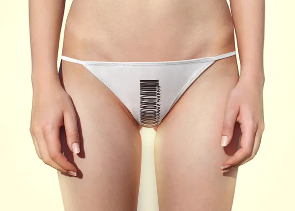 Panties with barcode — Stock Photo, Image