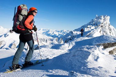 Winter mountaineering clipart