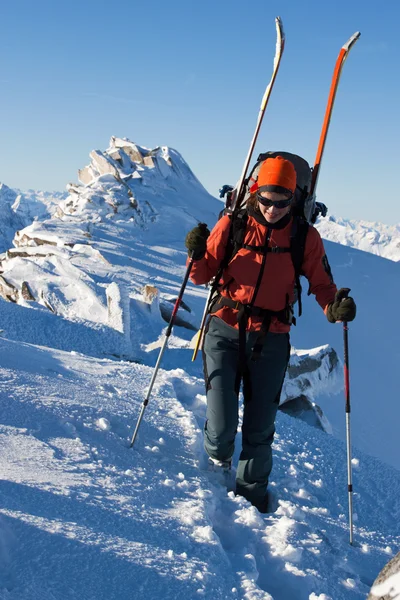 Excursão de esqui — Fotografia de Stock
