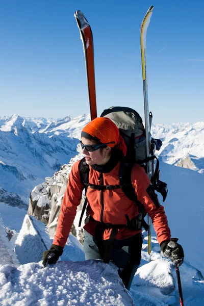 Zimní horolezectví — Stock fotografie