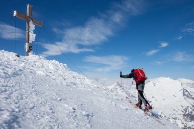 Winter mountaineering clipart