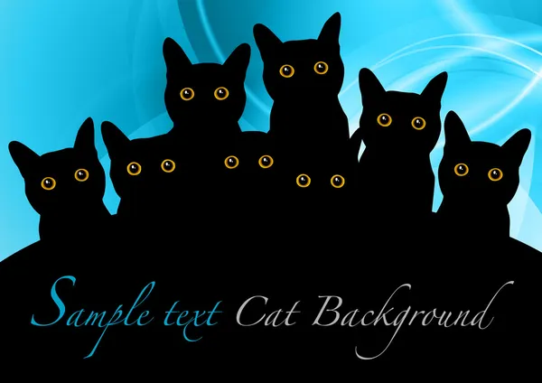 Zwarte katten — Stockvector