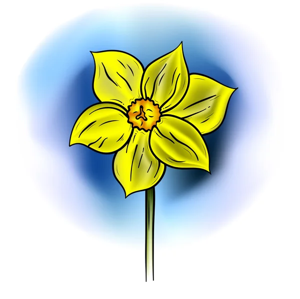 Flor amarela — Vetor de Stock
