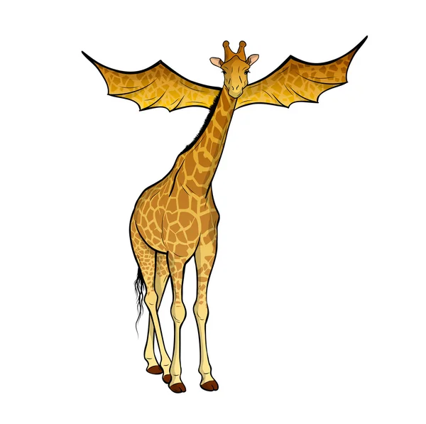 Flying giraffe — Stock Vector
