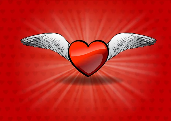 Летающее сердце — стоковый вектор