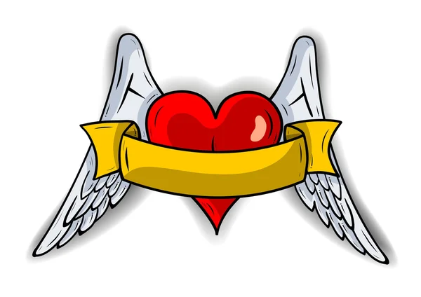 Srdce wings — Stockový vektor