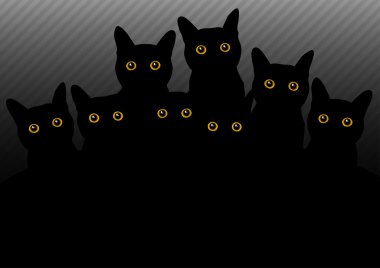 Dark cats clipart