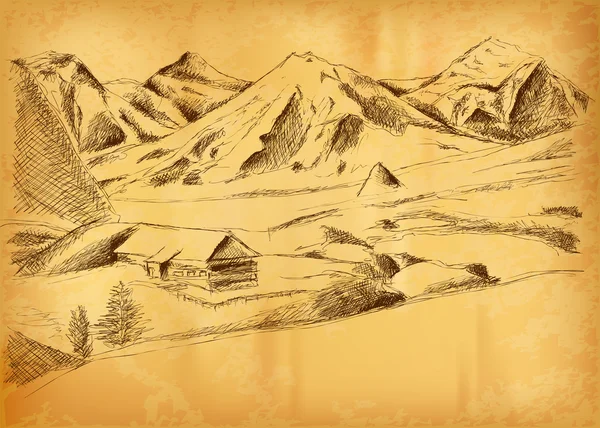 Картина горы — стоковый вектор