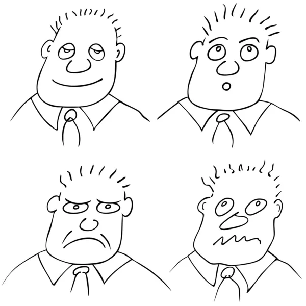 Diferentes expressões faciais — Vetor de Stock