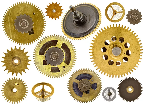 Engrenagens Cogwheels no fundo branco — Fotografia de Stock