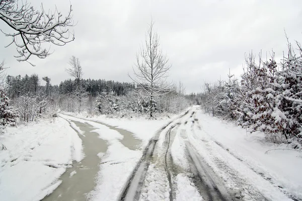 Crossroad in winter — Stock Photo, Image