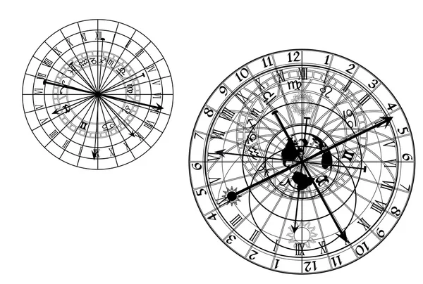 Astronomical clock - vector — Stock Vector