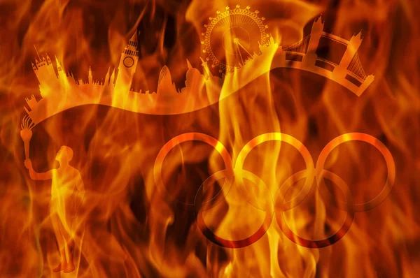 Nehynoucí olympijský oheň — Stock fotografie