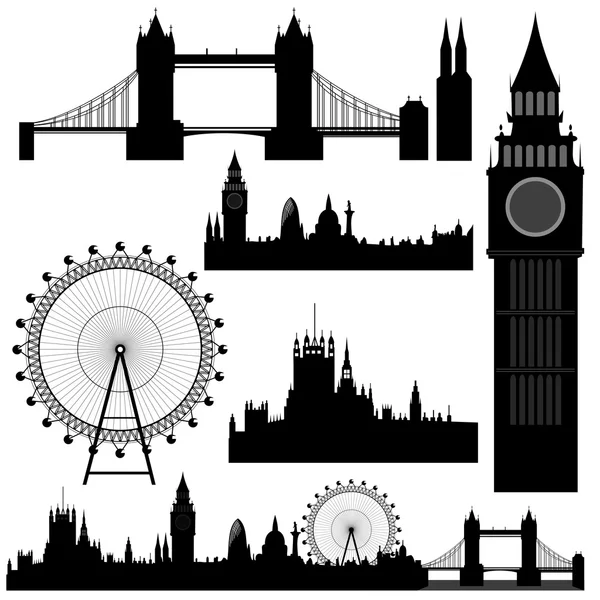 Векторные достопримечательности Лондона — стоковый вектор